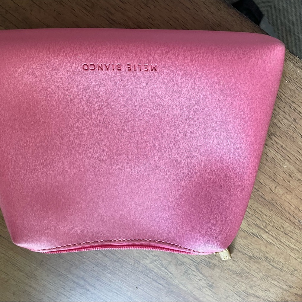 Melie Bianco Pink Cosmetic Bag with Glossy Finish